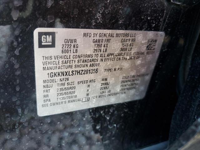 1GKKNXLS7HZ201356 GMC Acadia Denali