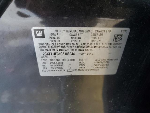 GMC Terrain Slt 2016 2GKFLUE31G6183944 Image 12