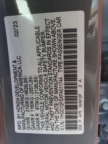 1HGCY2F5XPA011744 Honda Accord Hybrid Sport