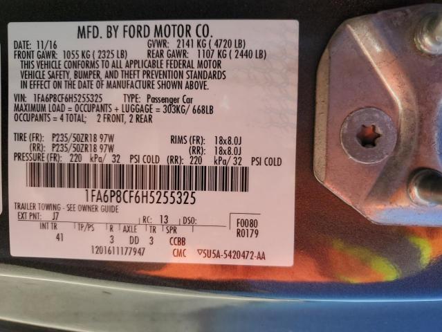 1FA6P8CF6H5255325 Ford MUSTANG GT