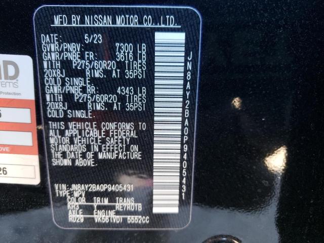 JN8AY2BA0P9405431 Nissan Armada Sl