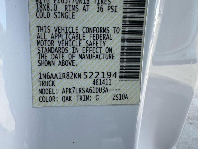 1N6AA1R82KN522194 Nissan TITAN S