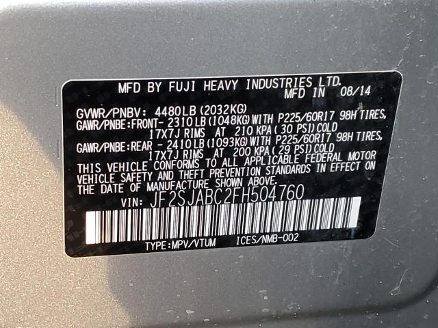 JF2SJABC2FH504760 Subaru Forester 2.5i