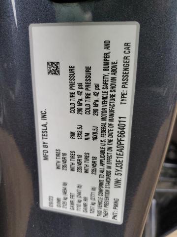 5YJ3E1EA0PF664011 Tesla MODEL 3