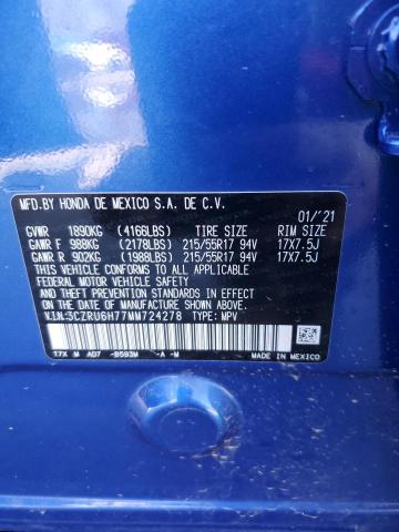 3CZRU6H77MM724278 Honda Hr-v Exl