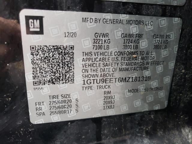 1GTU9EET6MZ181310 GMC Sierra K1500 At4