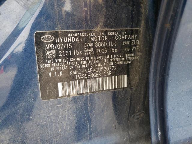 Hyundai ELANTRA SE 2016 KMHDH4AE7GU520772 Image 12