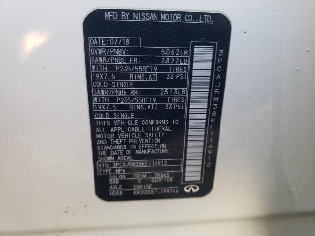 3PCAJ5M38KF116912 Infiniti Qx50 Essential