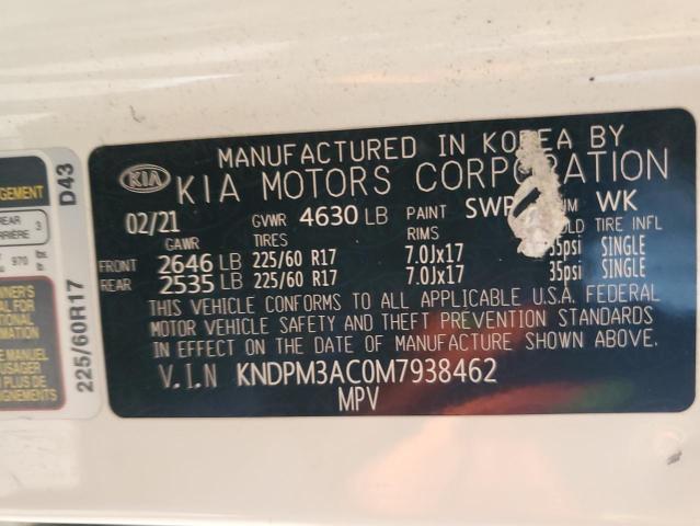 KNDPM3AC0M7938462 KIA Sportage Lx