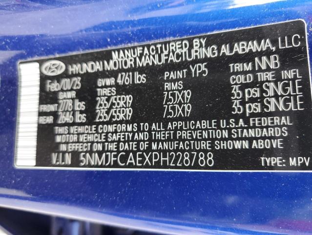 5NMJFCAEXPH228788 Hyundai TUCSON SEL