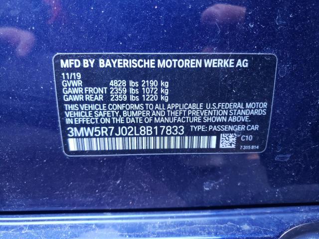 3MW5R7J02L8B17833 BMW 330XI