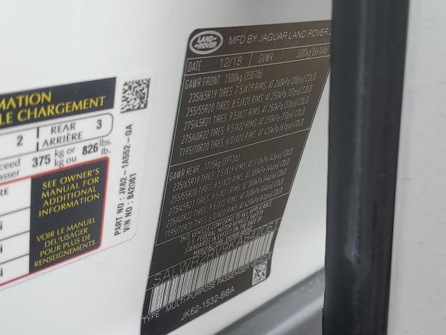 SALWR2RV9KA842061 Land Rover Range Rover Sport Hse