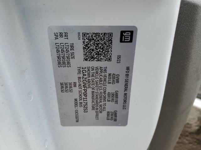 1GAZGNFP0P1175253 Chevrolet Express G3500 Ls