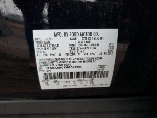 1FM5K8HC7MGC41396 Ford Explorer Platinum
