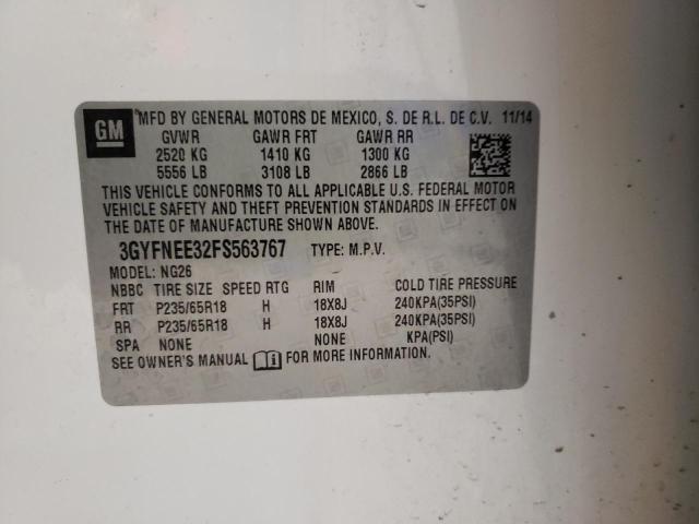 3GYFNEE32FS563767 Cadillac Srx Luxury Collection