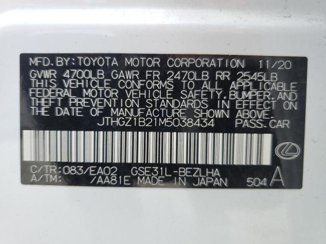JTHGZ1B21M5038434 Lexus Is 350 F-sport