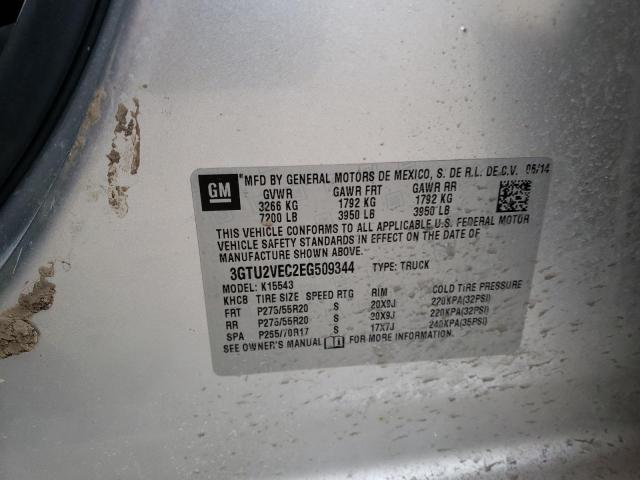 3GTU2VEC2EG509344 GMC Sierra K1500 Slt