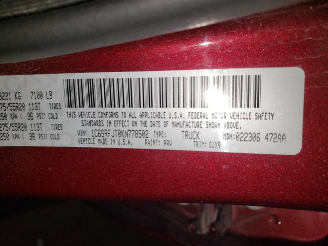 1C6SRFJT0KN778502 RAM 1500 Laie