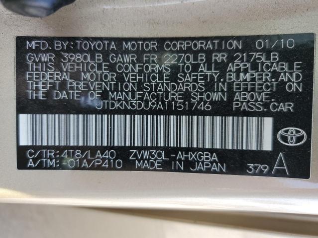 Auction sale of the 2010 Toyota Prius , vin: JTDKN3DU9A1151746, lot number: 143122414