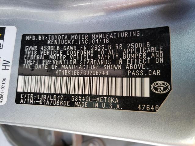 4T1BK1EB7GU208748 Toyota AVALON XLE