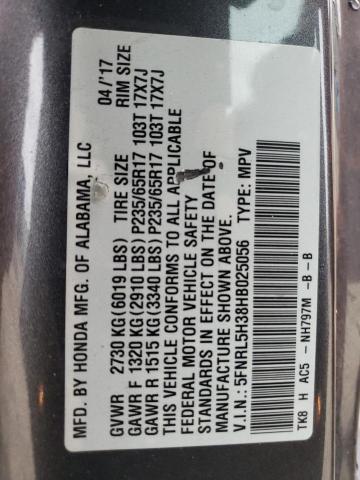 5FNRL5H38HB025056 Honda ODYSSEY SE