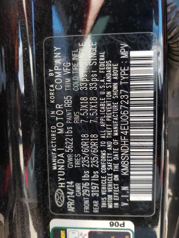 KM8SNDHF4EU067237 Hyundai Santa Fe Gls