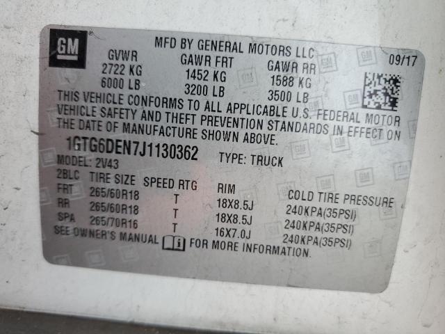 1GTG6DEN7J1130362 GMC CANYON SLT