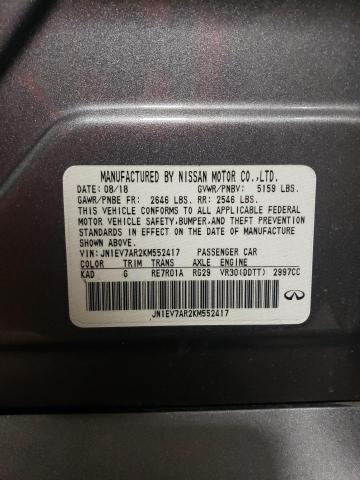 JN1EV7AR2KM552417 Infiniti Q50 LUXE