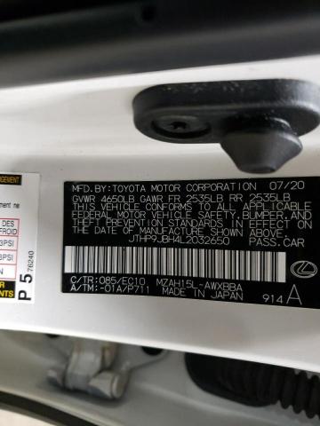 JTHP9JBH4L2032650 Lexus UX 250H