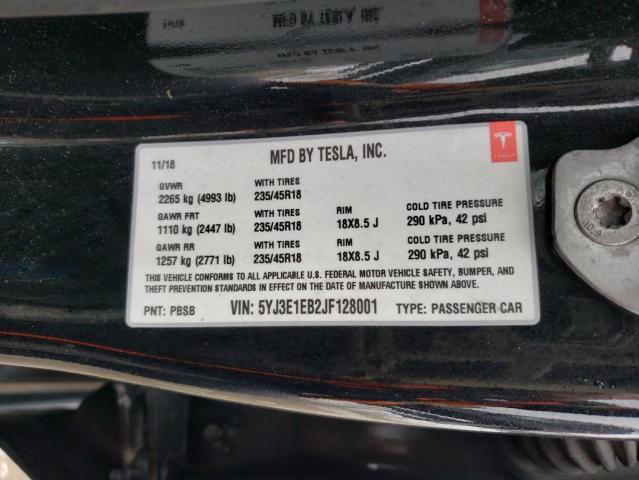 5YJ3E1EB2JF128001 Tesla MODEL 3