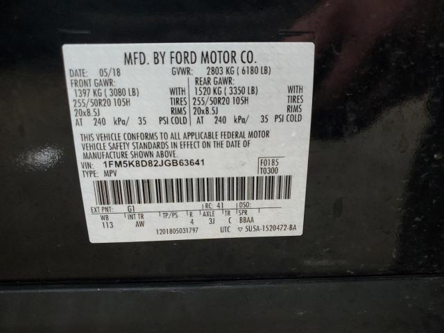 1FM5K8D82JGB63641 Ford EXPLORER XLT