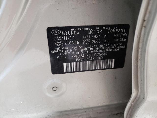 KMHD74LF6HU375444 Hyundai ELANTRA SE