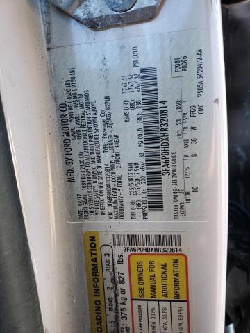 3FA6P0HDXHR320814 Ford FUSION SE