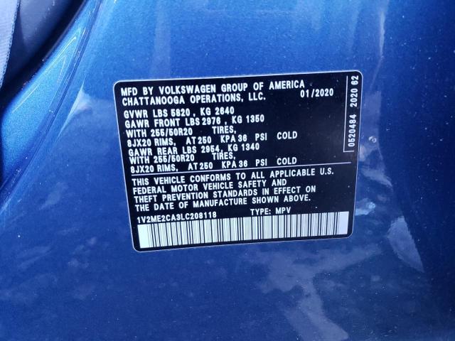1V2ME2CA3LC208118 Volkswagen Atlas Cross Sport Sel
