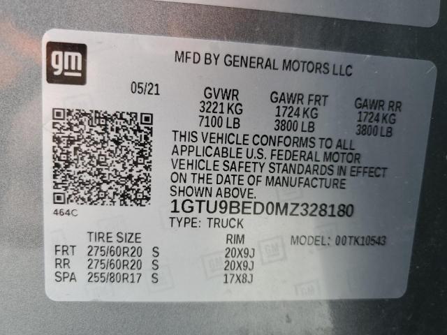 1GTU9BED0MZ328180 GMC Sierra K1500 Sle
