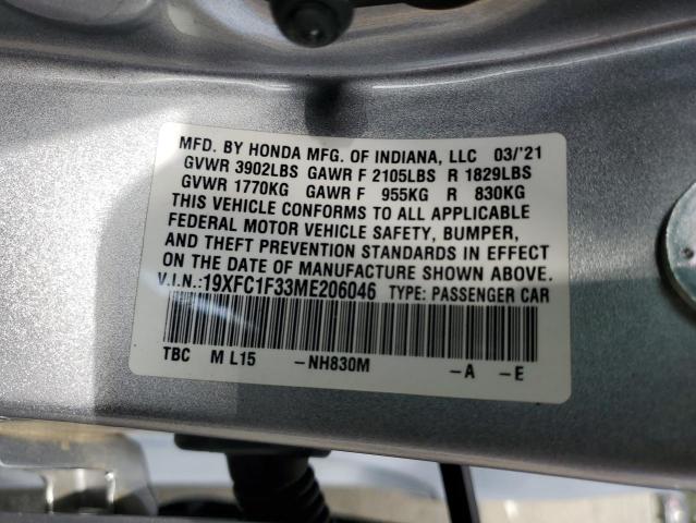 19XFC1F33ME206046 Honda CIVIC EX