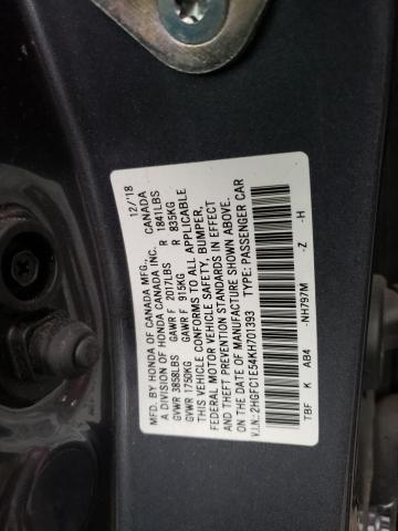 2HGFC1E54KH701393 Honda CIVIC SI
