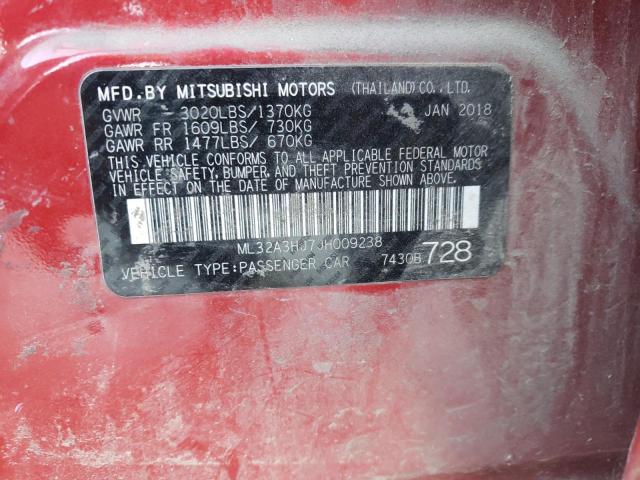 ML32A3HJ7JH009238 Mitsubishi MIRAGE ES
