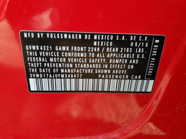 3VWD17AJ0FM348477 Volkswagen JETTA SE