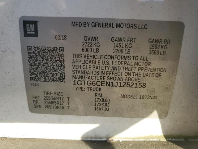 1GTG6CEN1J1252158 GMC CANYON SLE