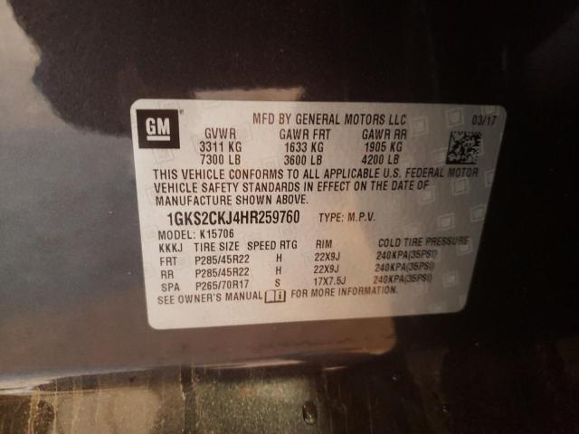 1GKS2CKJ4HR259760 GMC YUKON DENALI