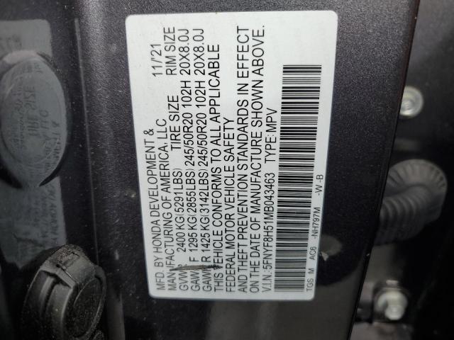 5FNYF8H51MB043463 Honda Passport Exl