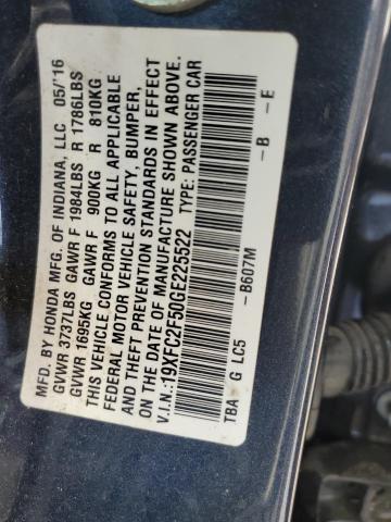 19XFC2F50GE225522 Honda Civic Lx