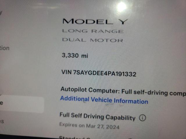 7SAYGDEE4PA191332 Tesla Model Y