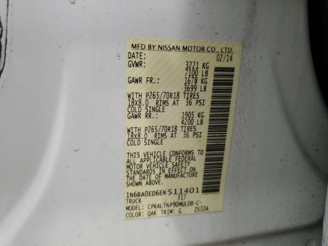 1N6BA0ED6EN511401 Nissan TITAN S