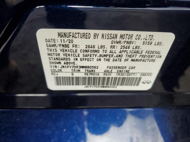 JN1FV7DR3MM880562 Infiniti Q50 Red Sport 400