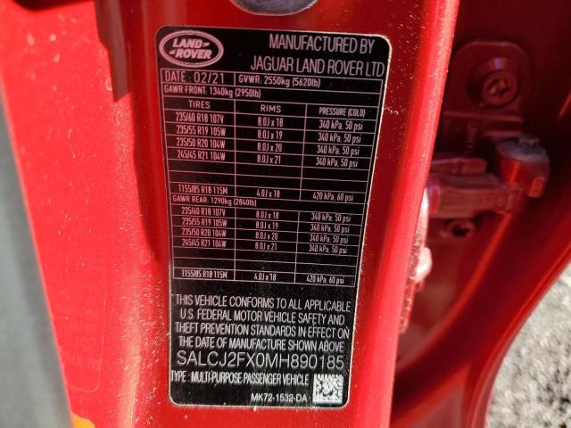 SALCJ2FX0MH890185 Land Rover Discovery Sport S