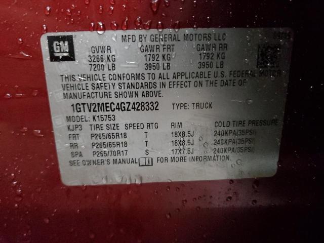 1GTV2MEC4GZ428332 GMC Sierra K1500 Sle