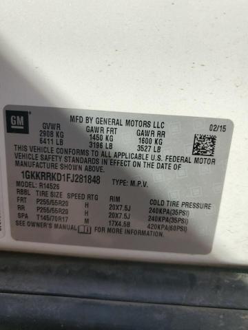 1GKKRRKD1FJ281848 GMC Acadia Slt-1