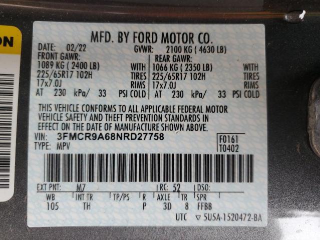 3FMCR9A68NRD27758 Ford BRONCO SPORT